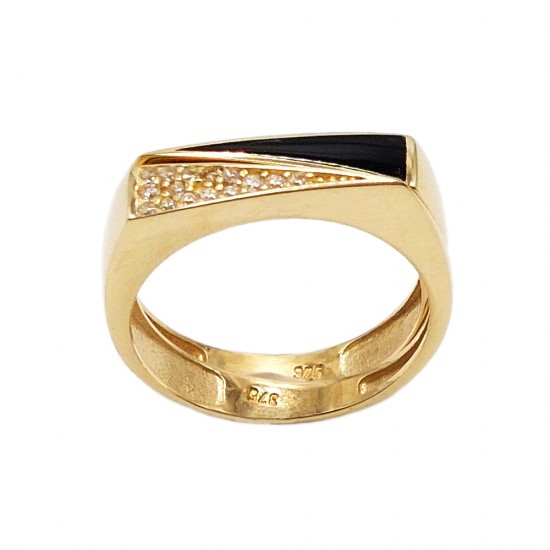 Σπαστό διπλό δαχτυλίδι Χρυσό K9 (DA00191)